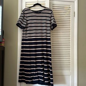 Pink and navy striped Ann Taylor dress